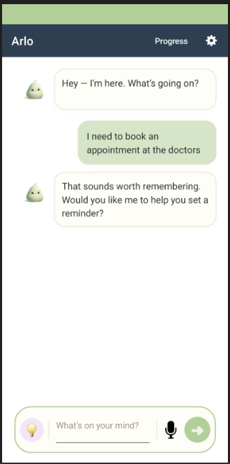 AI Conversations screen in Arlo