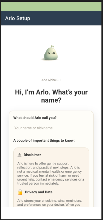 Arlo first-run welcome